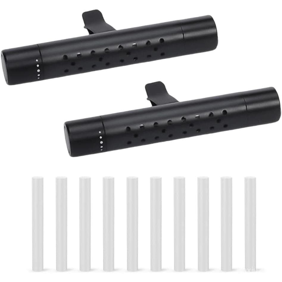 2PCS Car Diffuser Vent Clip, Vehicle Essential Oil Scents Set with 10 Unscented Refill Sticks, Automotive Vent Air Fresh