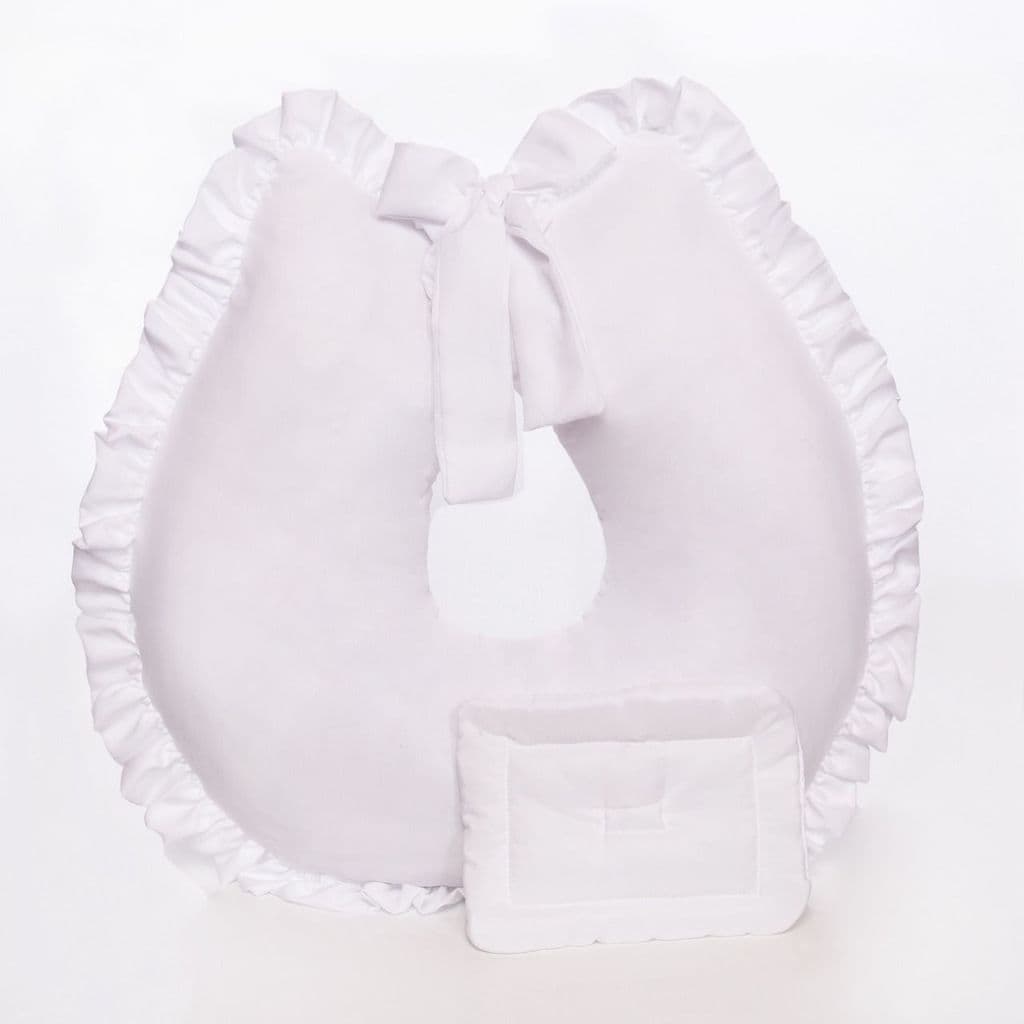 Kit de Almofada de Amamentação com Zíper Refil e Apoio Berço Basic Branco