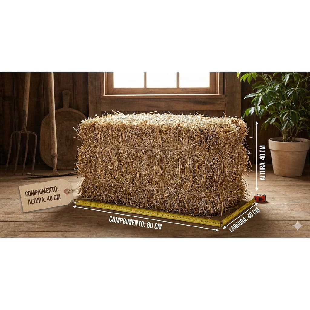 Fardo de Feno Decorativo 8Kg - Ideal para Festas e Cenários Rústicos