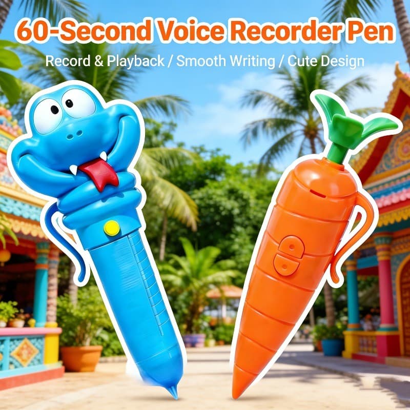 Cenoura Berinjela Engraçado Gravador De Voz Caneta Milho Cactus Escrever Graffiti Bonito Esferográfica 2 Em 1 Som