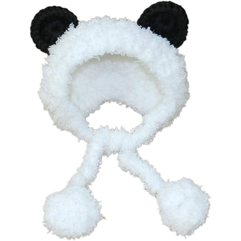 POPETPOP Fantasia de Urso Panda para Cães, Aquecedor de Pescoço e Orelhas, Faixa Protetora para Gatos e Cães, Tamanho S