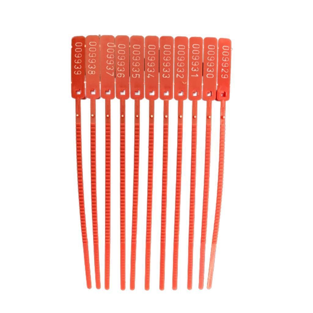 100 Lacre Malote Numerado 23 CM Vermelho