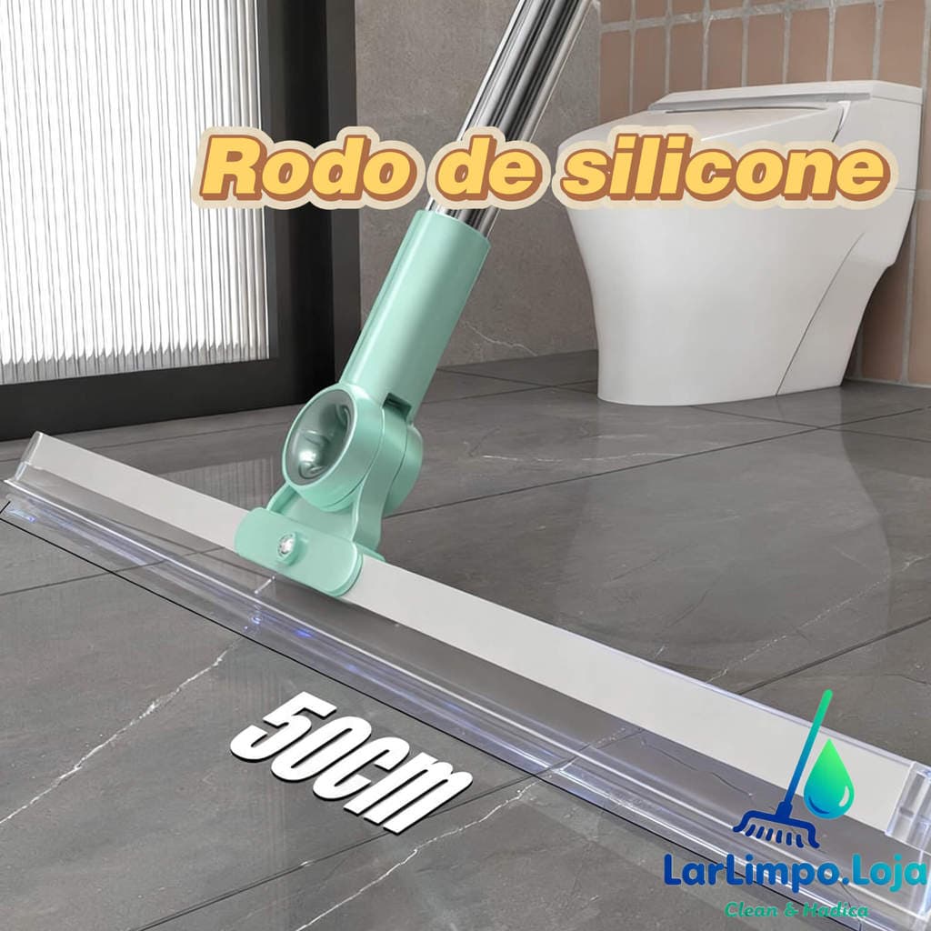 Rodo de Silicone 2 em 1 Vassoura e Limpador de Vidros - Uso Duplo Seco e Molhado para Pisos e Superfícies