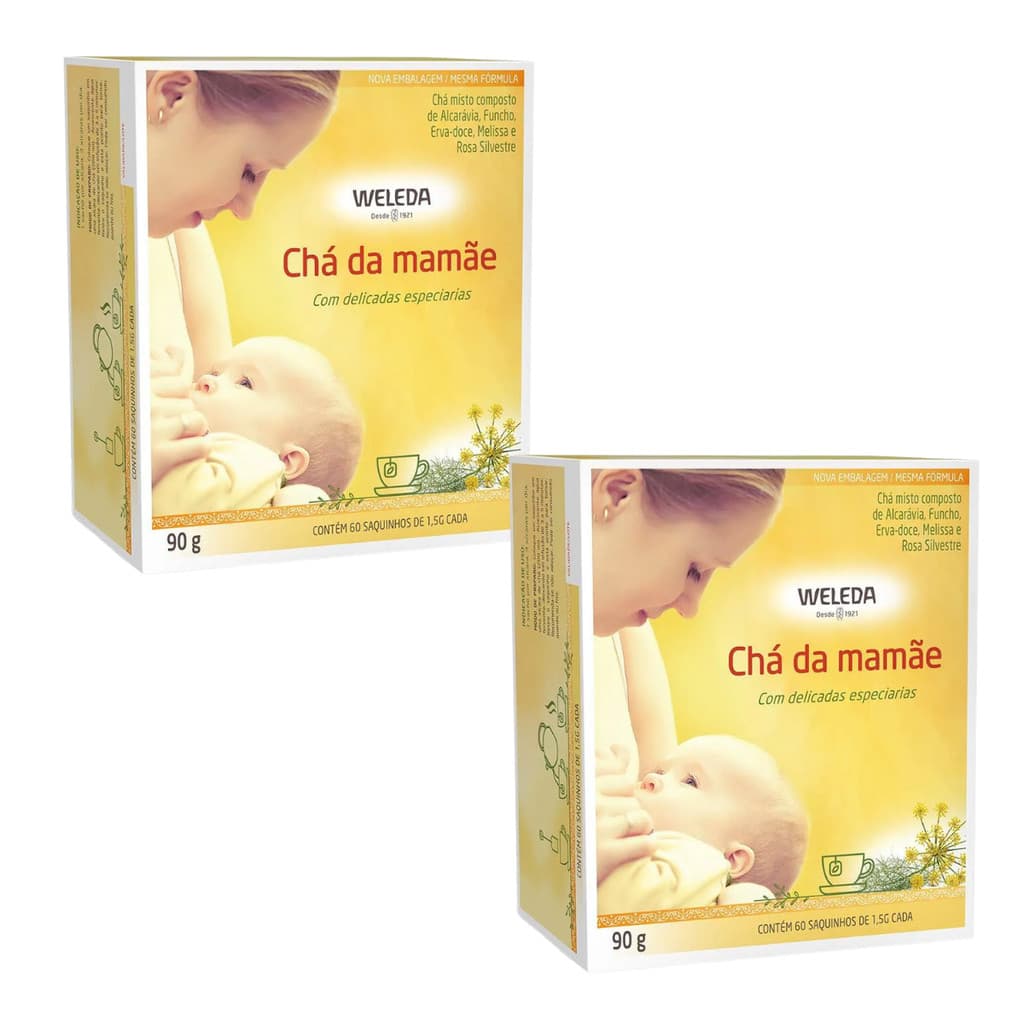 Kit 2 Chá Misto Da Mamãe Weleda 120 Sachês Sem Aroma Artificial Conforto E Bem-Estar Na Amamentação