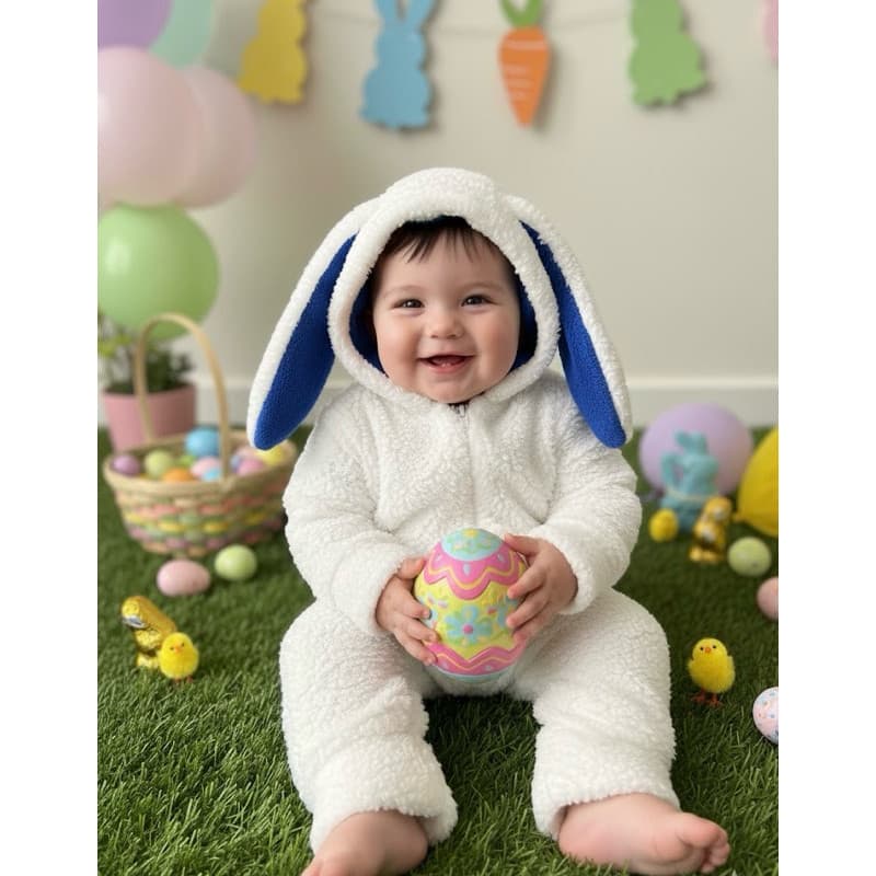 Macacão Bebê Menino Menina Coelho/Ursinho Sherpa Peluciado Capuz Zíper Antialérgico Quentinho Luxo