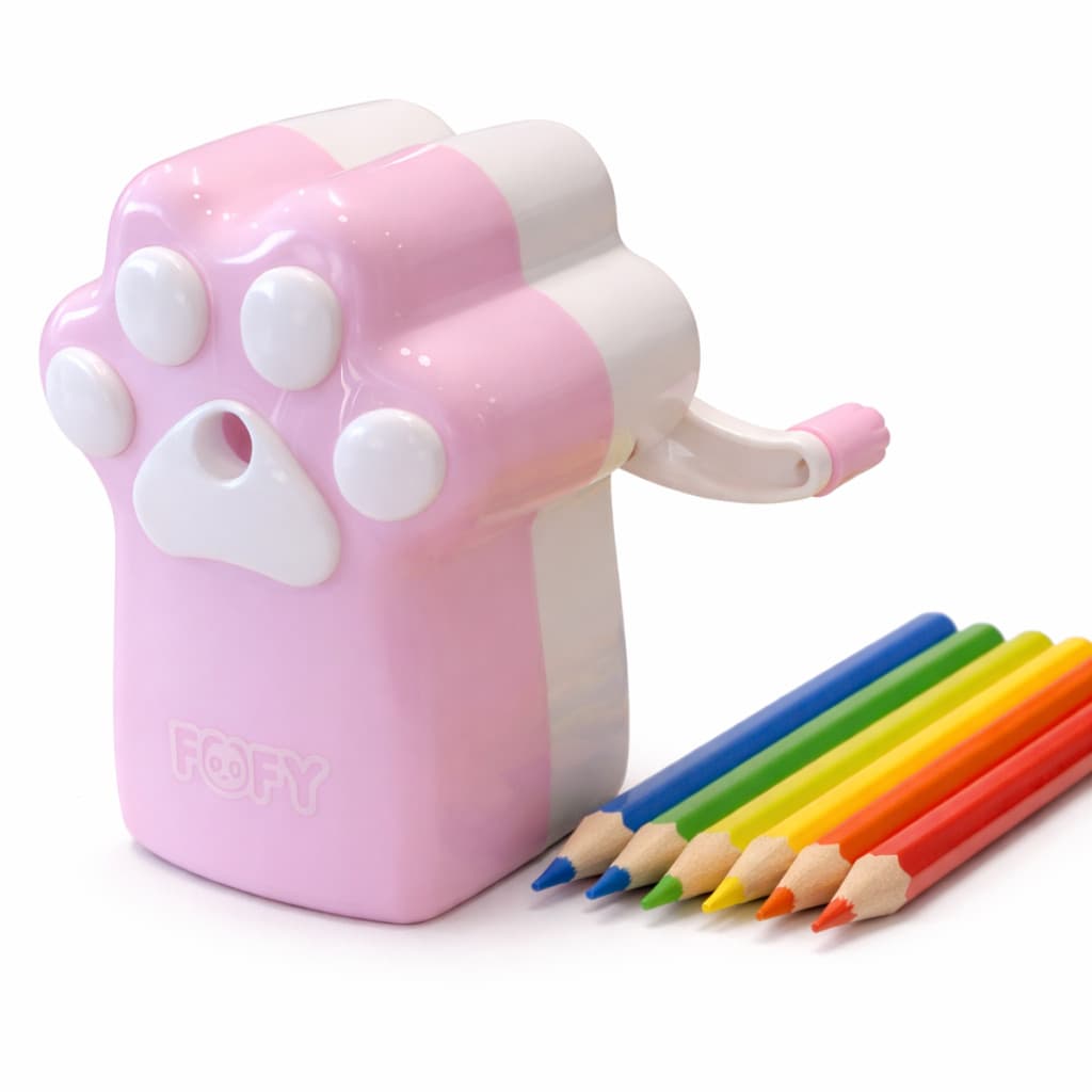 Apontador rosa pata de gatinho divertido papelaria fofa