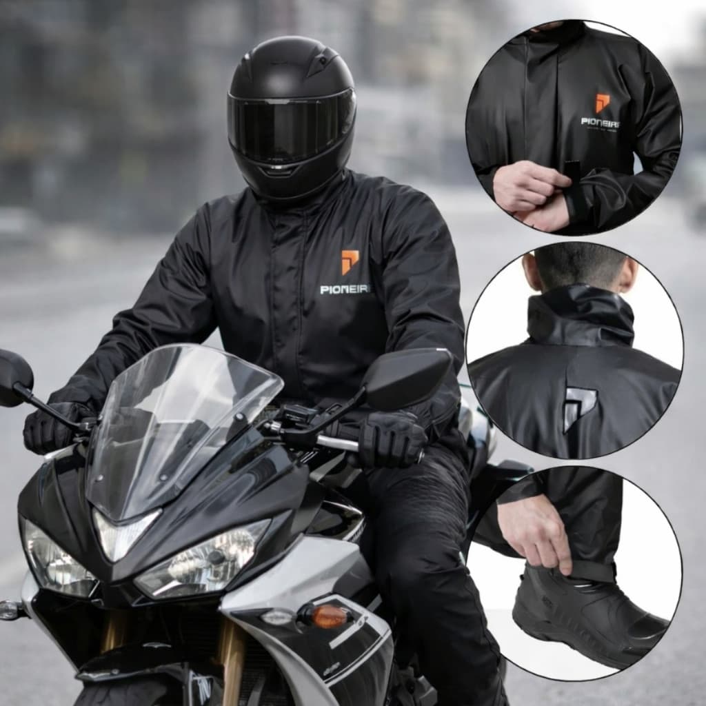 Capa De Chuva Motoqueiro Pvc Impermeável Moto Frio Pioneira