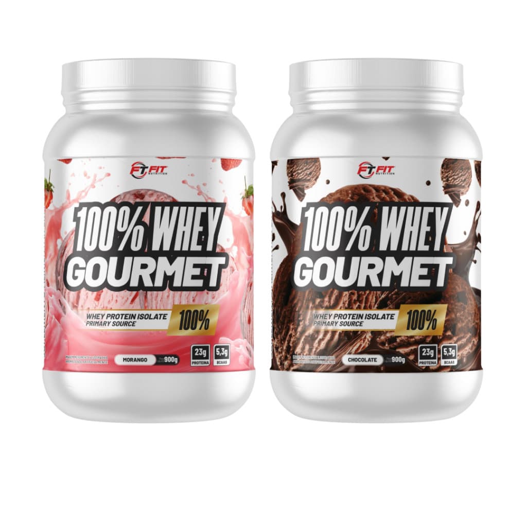 Kit 2 Whey Protein 100% Concentrado 900g cada Pote