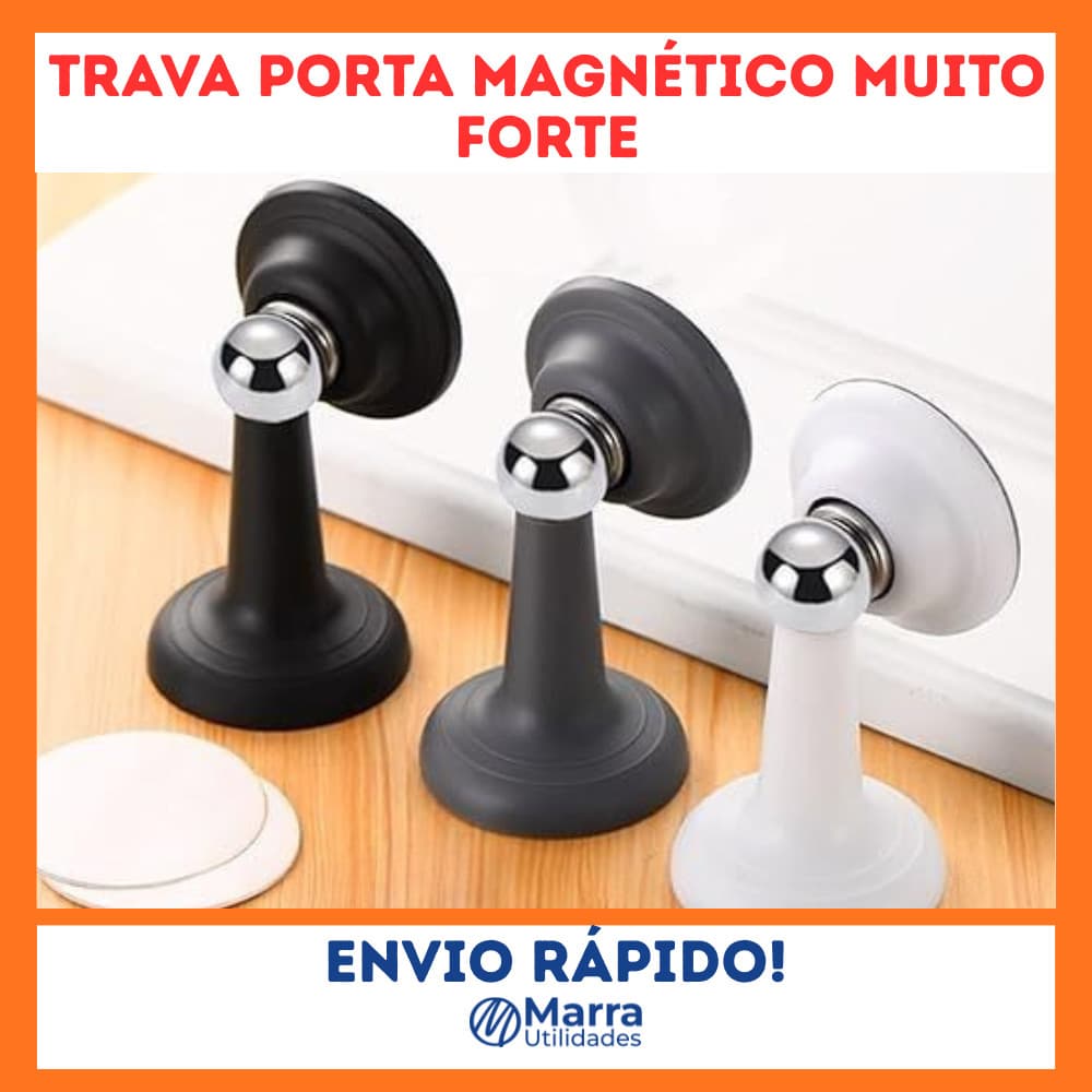 Prendedor Fixador Trava Porta inox Magnético Adesivo Inox Grande Batente imã
