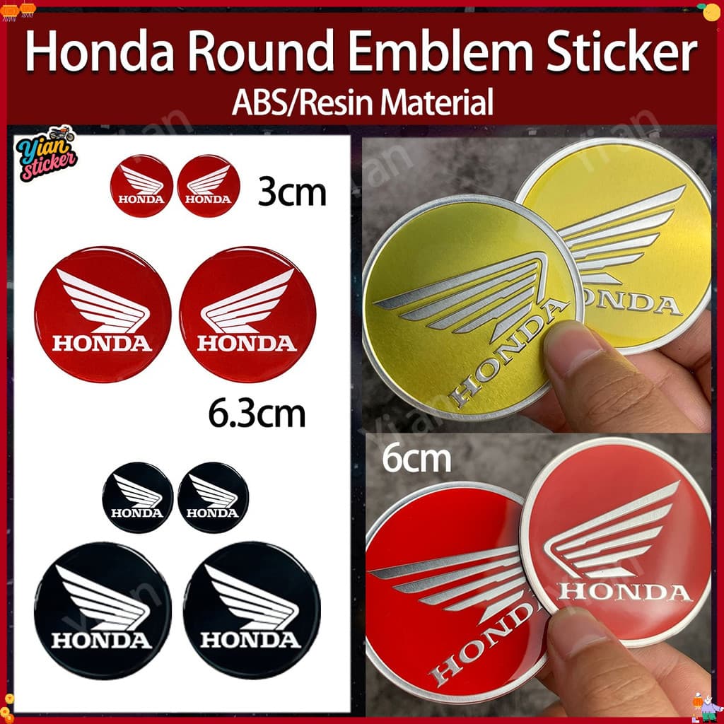 Adesivo De Emblema Redondo Honda Em Material ABS/Resina Para Personalização E Modificação De Acessórios De Motocicleta