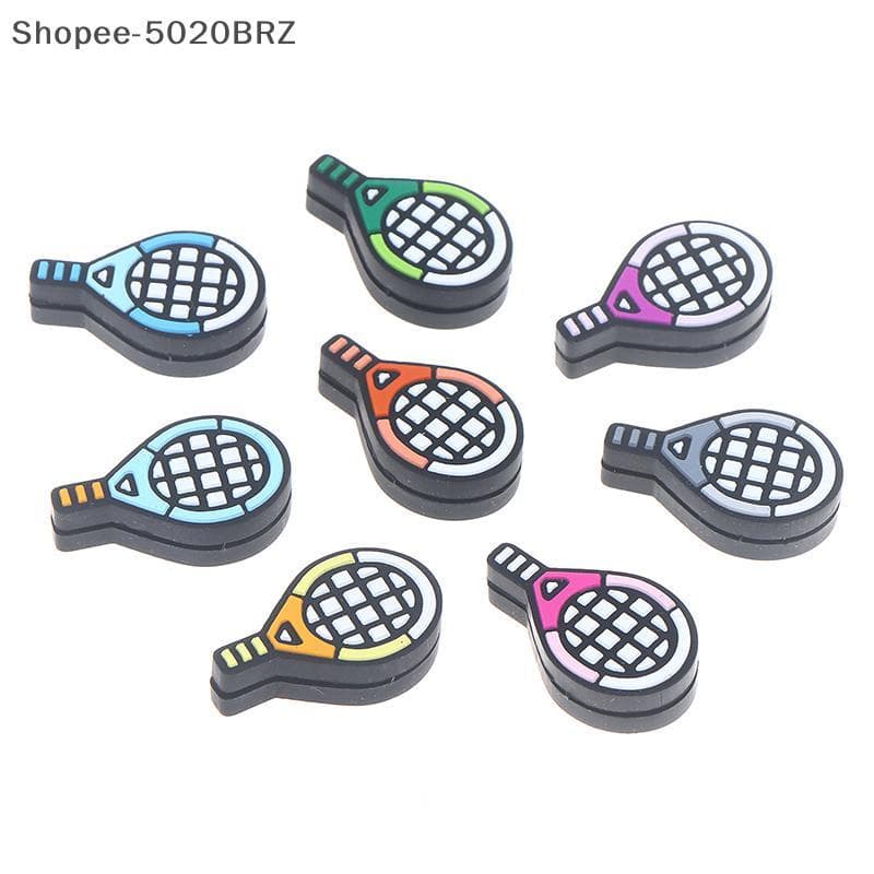 [THEBR] Absorvedor De Tênis Em Forma De Raet Multicolorido De Silicone Esportivo Durável Squash Badminton Acessórios Par