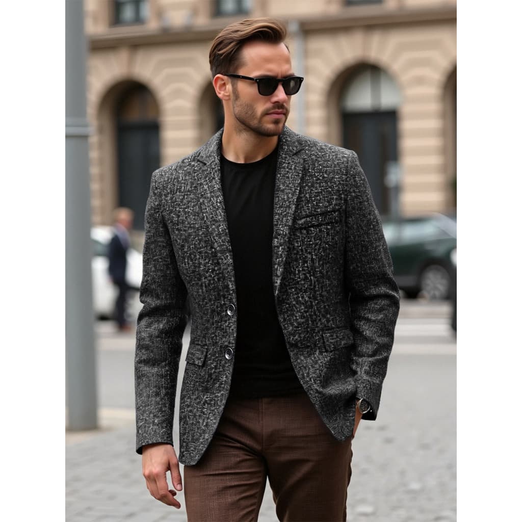 Blazer Masculino Casual de Negócios 2025, Leve, em Poliéster, de Botão Único, para Primavera e Outono