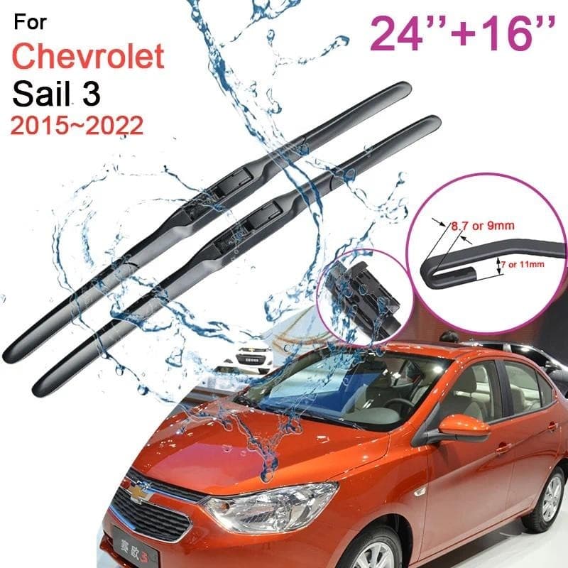 Lâminas De Limpador De Para-Brisa De Carro , Chevrolet Vela 3 Aveo 2015 2016 ~ 2022 , Acessórios Borracha Sem Moldura Ja