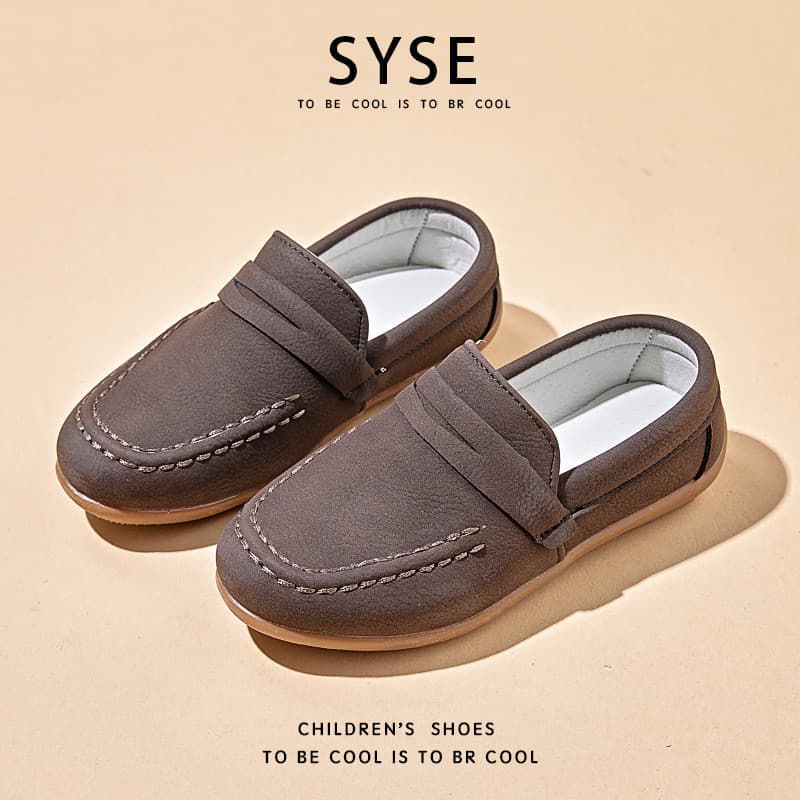 Mocassins Infantis De Couro Penny Para Crianças Pequenas , Sapatos Sociais Casuais Meninos E Meninas