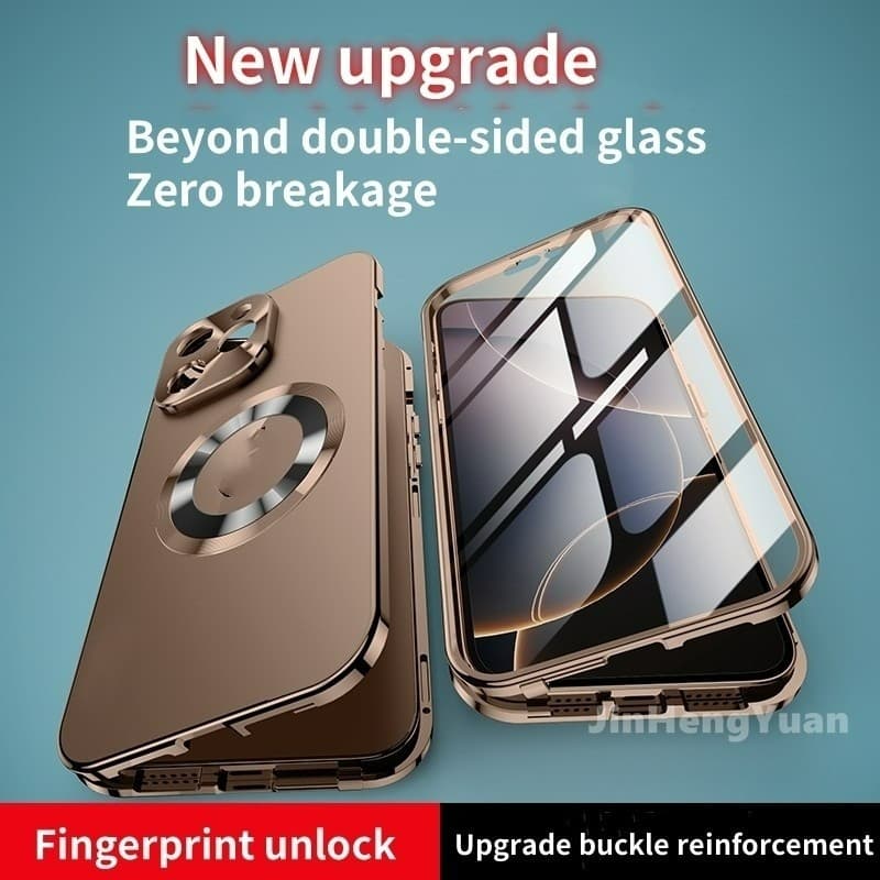 360 ° Cobertura Completa Dupla Face Magnética Fosca Capa Traseira Rígida Com Fivela De Segurança Para IPhone 16 15 14 Pl