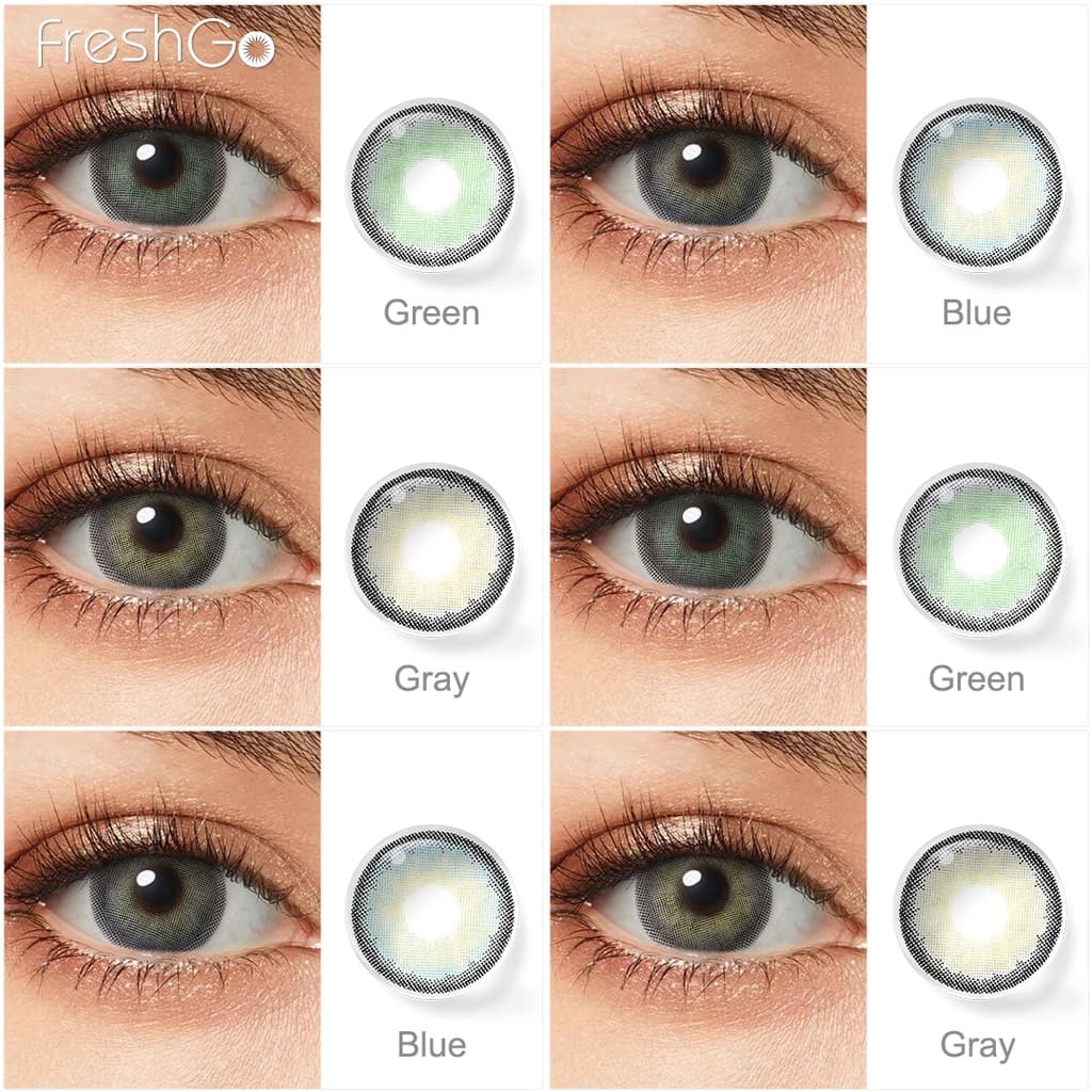 Freshgo 2 Peças/Par Lentes De Contato Coloridas Para Uso Anual Maquiagem Dos Olhos