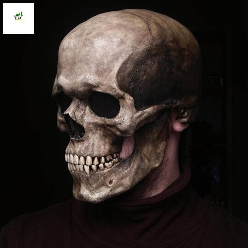 Capacete De Cobertura Facial De Caveira Com Mandíbula Móvel-Adereços De Filme De Bar Para Festa De Halloween