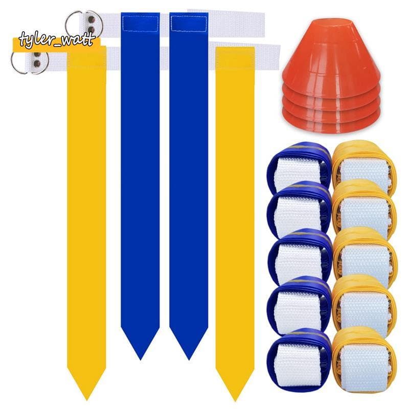 [tyler_w] Conjunto De Futebol Flag Completo De Treinamento Interno E Externo Com Bandeira Para 10 Jogadores Cintos Bande
