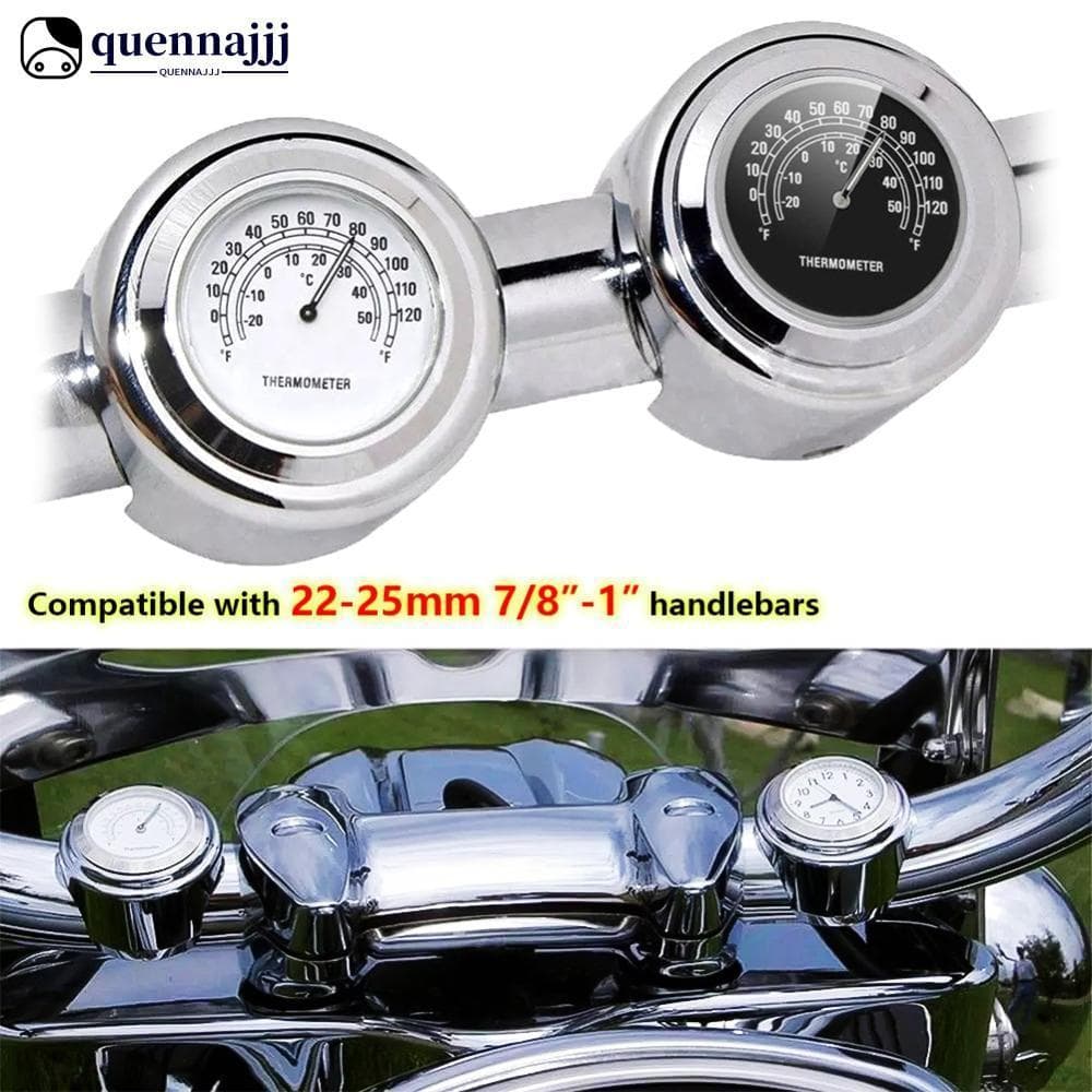 QUENNA 22-25mm Universal Motocicleta Moto Guiador Termômetro Ornamento Da Relógio De Quartzo I4V8