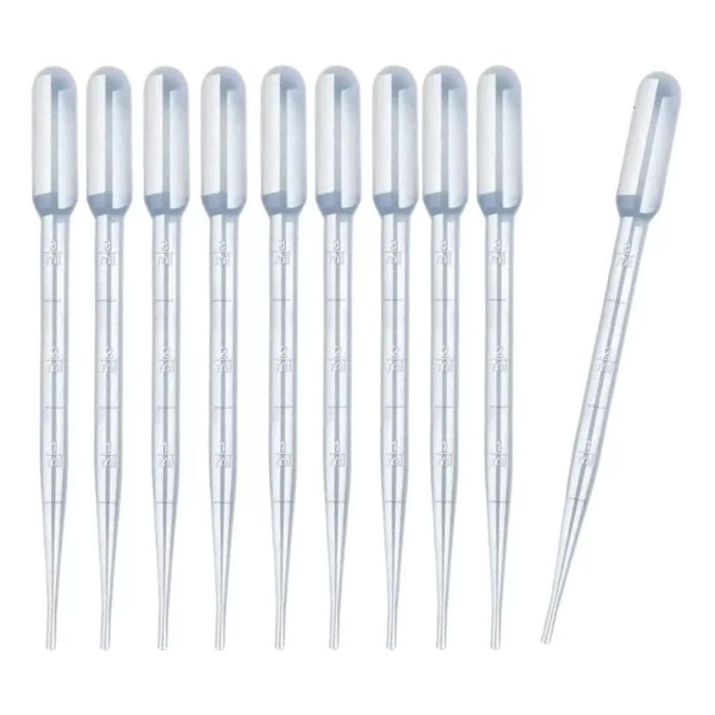 KIT 100 PIPETA PASTEUR PLASTICA 3ML
