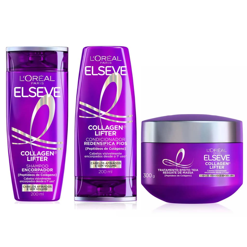 KIT ELSEVE COLÁGENO LIFTER SHAMPOO + COND + MÁSCARA - LANÇAMENTO