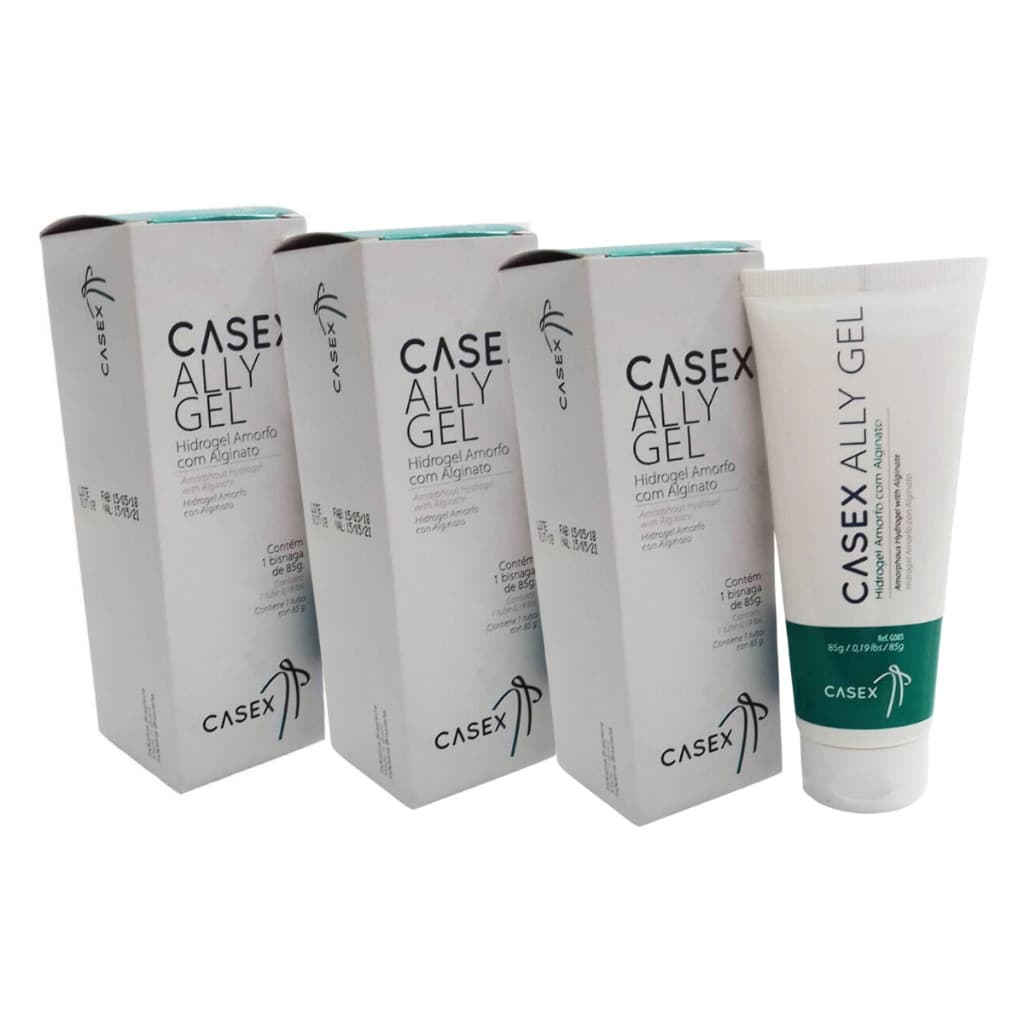 Hidrogel Com Alginato Pomada Gel Amorfo Casex 85G Kit C/ 3 Unidades
