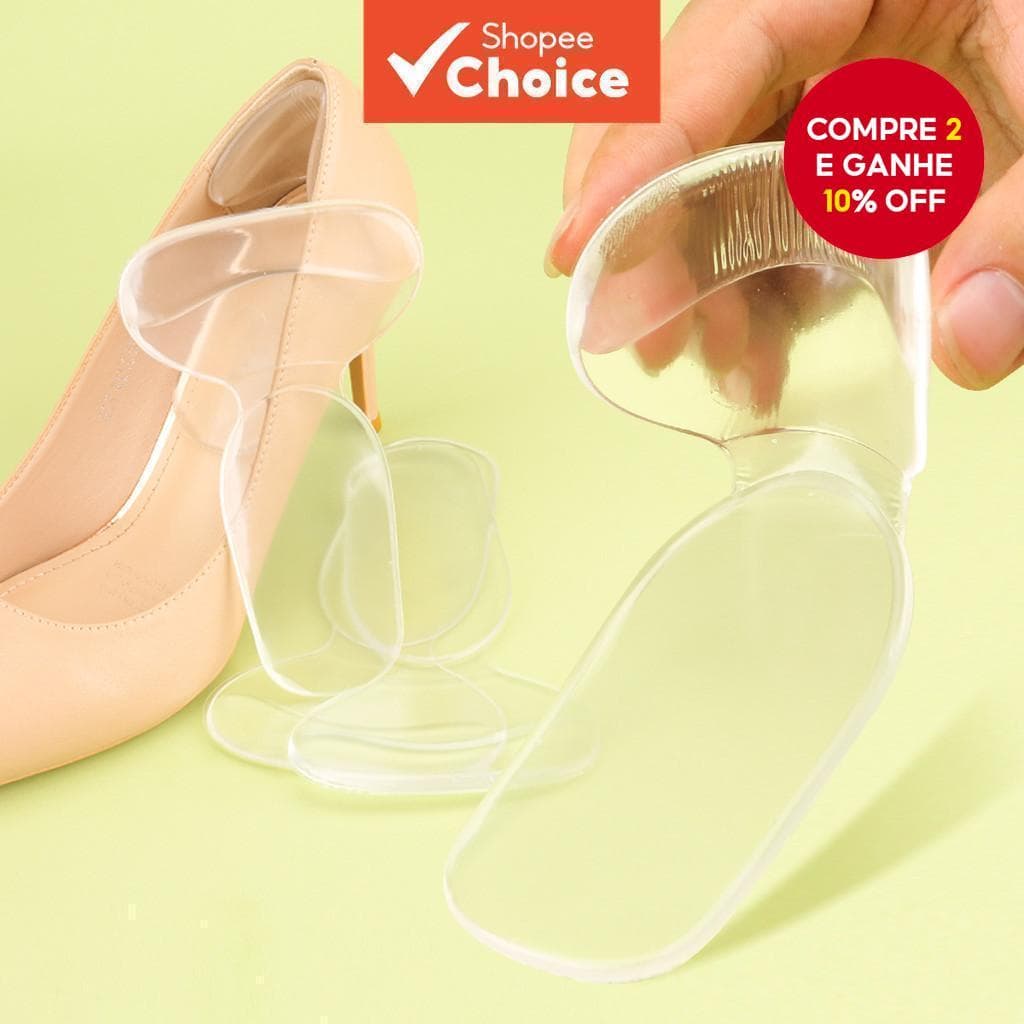 1 Par De Adesivos De Calcanhar De Silicone | Palmilhas De Gel 2 Em 1 Para Homens E Mulheres Almofadas Antidesgaste Antid
