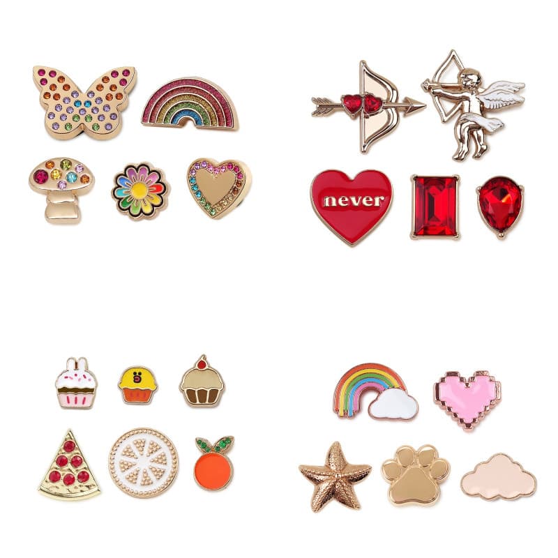 100 # Miss Zoe Metal Jibtz Borboleta Buraco Sacos Acessórios Dos Desenhos Animados