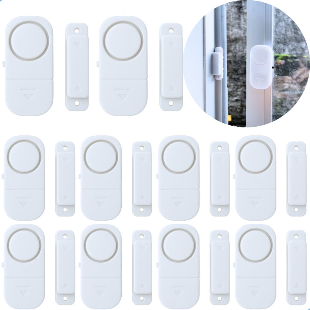 10 alarme residencial sensor de abertura janela e porta,  sonoro magnético sem fio