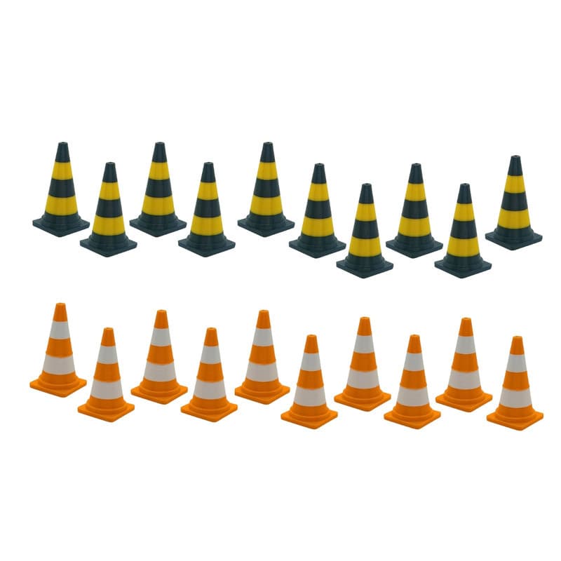 Miniatura de Cone Escala 1:24 Kit 10 Unidades para Diorama Maquete Cenário Decorativo Colecionador