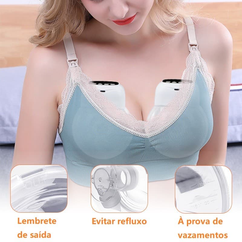 Bomba Tira-leite Elétrica Sem Dor Alta Potencia De Sucção Integrada Silenciosa Massageador Portátil