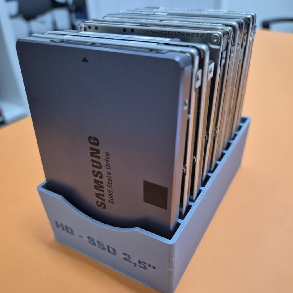 Organizador de HD 2.5 e SSD 2.5 com 10 Slots Suporte para Notebook Armazenamento Seguro e Vertical