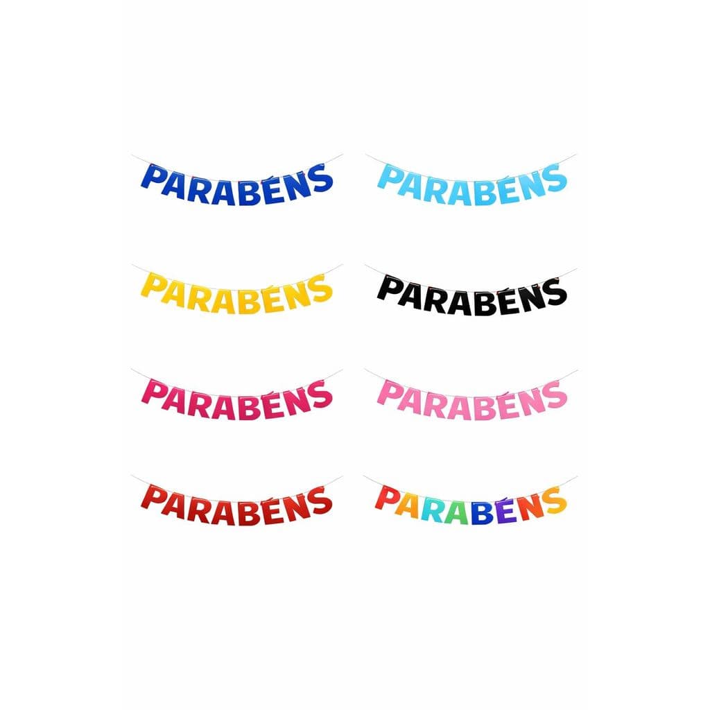 Faixa Decorativa Parabéns Festa Aniversario Cores Variadas