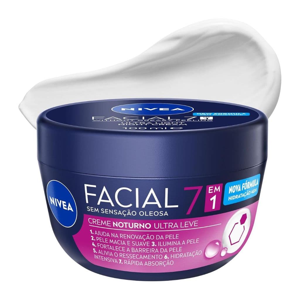 NIVEA Creme Facial Noturno Ultraleve 7 em 1 - 100g