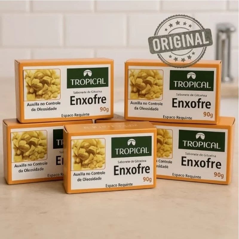 Kit Sabonete em Barra de Enxofre em Barra Tropical - Controle da Oleosidade e Acne 90gr