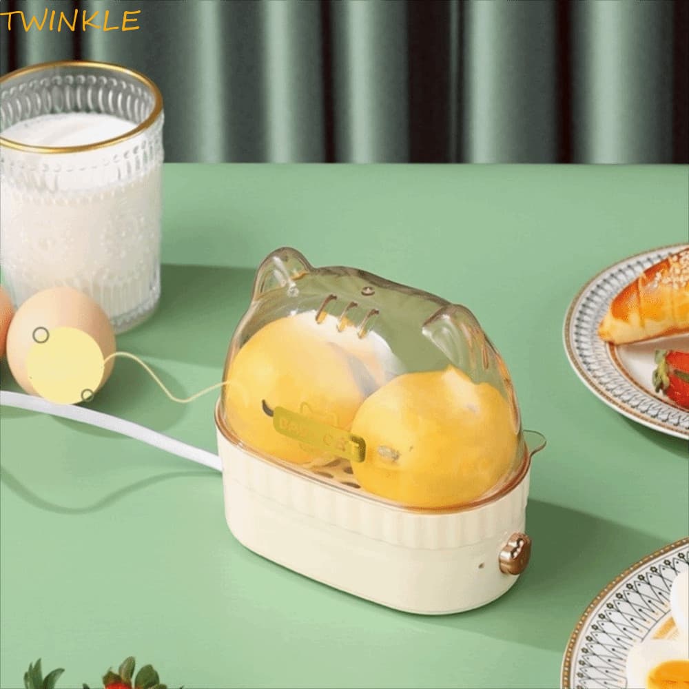 Caldeira Elétrica De Ovos TWINKLEO , Fogão Para Creme A Vapor Gatos , Mini Aquecedor Cronometrado 220V , Café Da Manhã