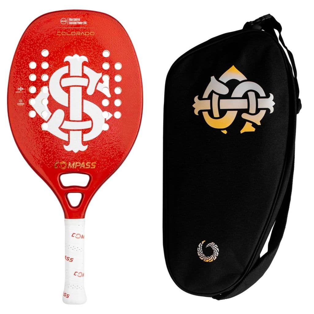 Kit Raquete + Raqueteira Bolsa Beach Tennis Compass Inter Colorado Vermelha