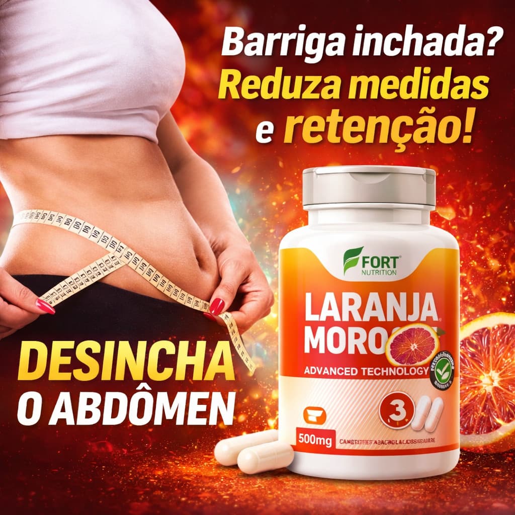 Laranja Moro 120 Cáps 500mg — Vitamina C — Retenção e Medidas