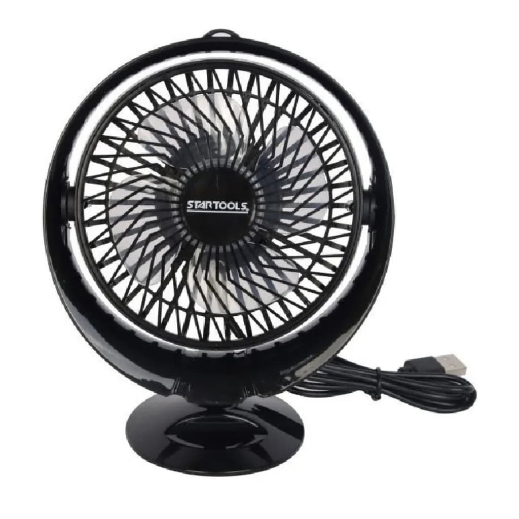 Mini Ventilador Mesa Redondo Portátil Com Cabo Usb PRETO OU CINZAPequeno 17,3 cm