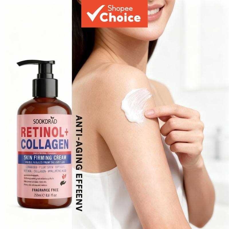  Creme Ceramidas + Retinol + Colágeno, Firmador, Rosto & Pescoço, Masculino, 250ml, Pele Seca, Uso Diário