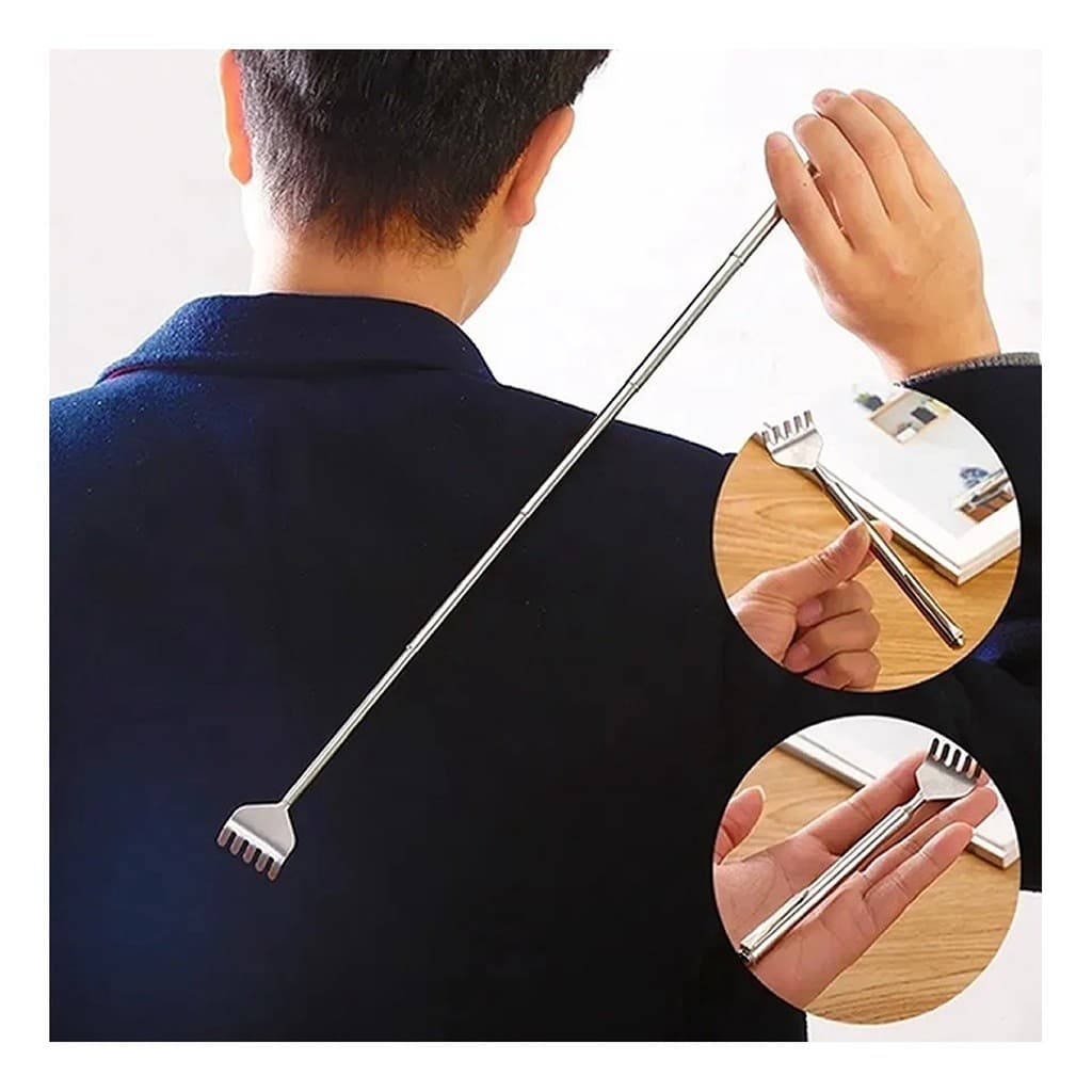 Coçador Para Costas Mãozinha Telescópio Regulável Inox
