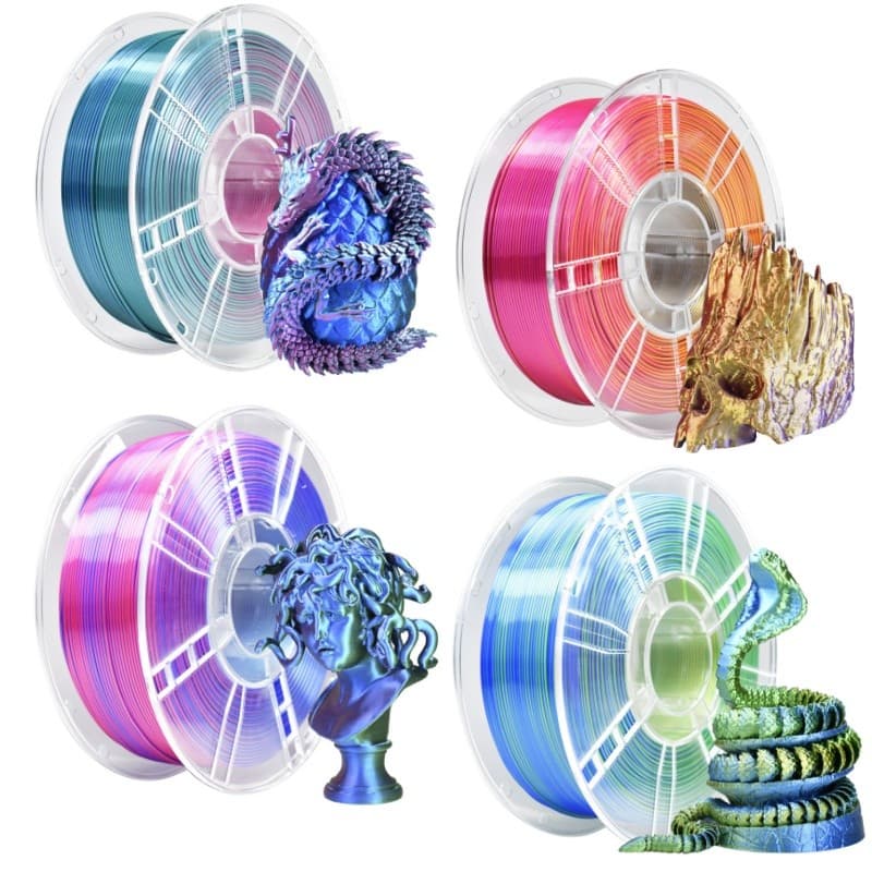 Filamento Três cores PLA Premium 1Kg 1.75mm para Impressão 3D Alta Qualidade Profissional em Diversas Cores