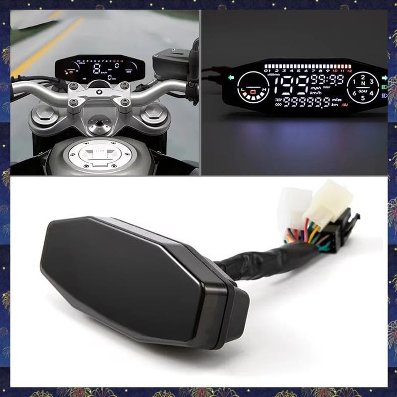 Medidor De Velocidade Digital 12V Velocímetro Da Motocicleta Universal Óleo Tacômetro Instrumento Painel Display LCD LED