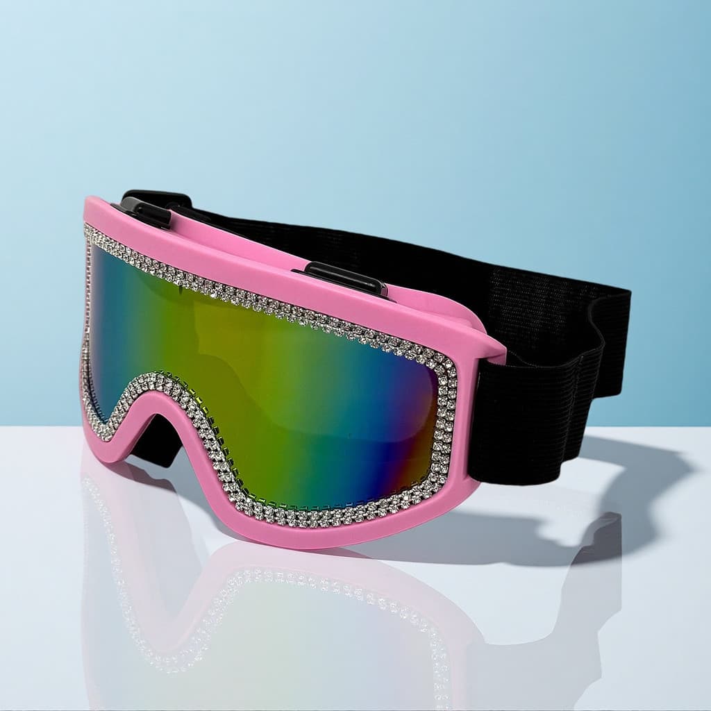 Óculos de proteção coloridos e brilhantes para moda, antiembaçantes e à prova de poeira, óculos de proteção de armação g