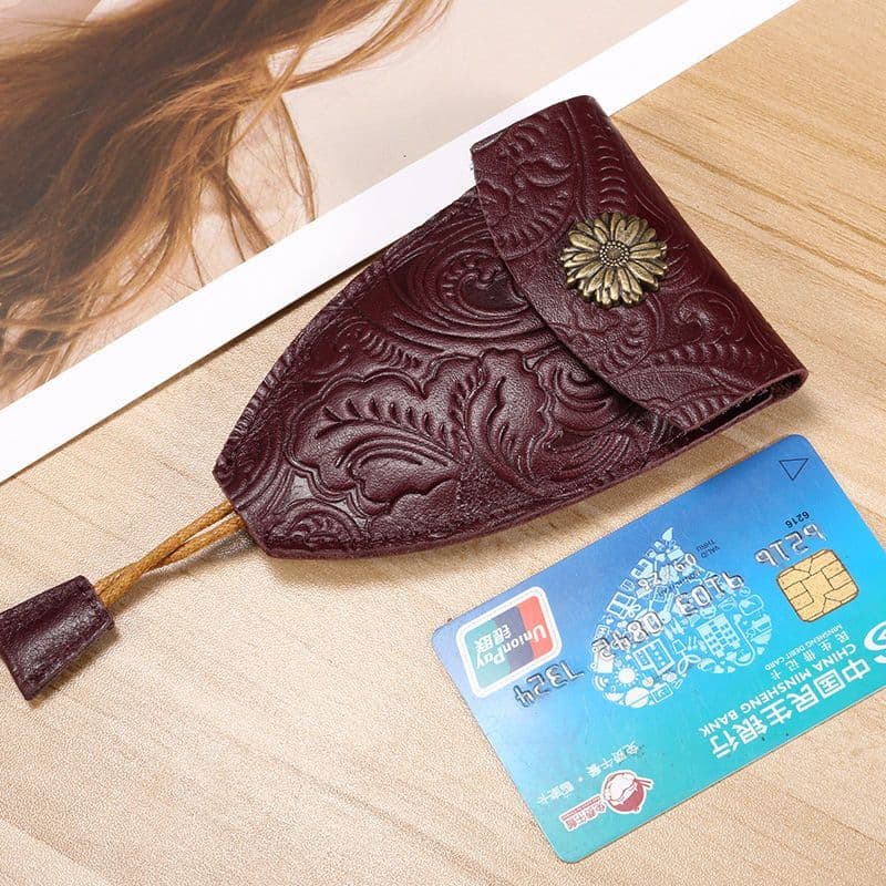 Senhoras couro genuíno Ultra-fino caso chave criativo Retro Pull-out Mini pequeno Universal caso chave do carro masculin