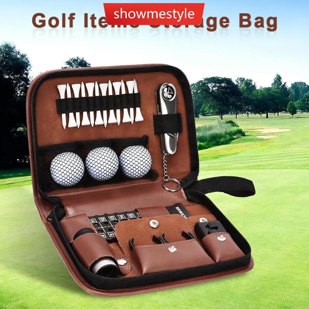 SMS Bolsa De Armazenamento De Equipamentos De Golfe Ao Ar Livre Multifuncional Grande Capacidade Ferramentas De Couro PU