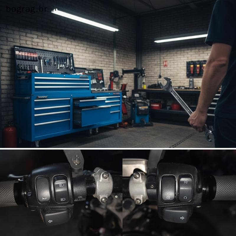 bograg 1/2 Pçs 25mm Interruptores De Controle Do Guiador Da Motocicleta Matar Iniciar Botão Interruptor Sinal Volta Com 