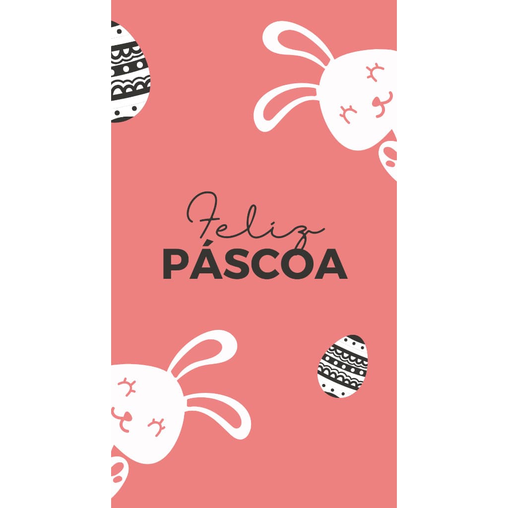 Cartão Feliz Páscoa Coelho Mod4 - 50 unidades