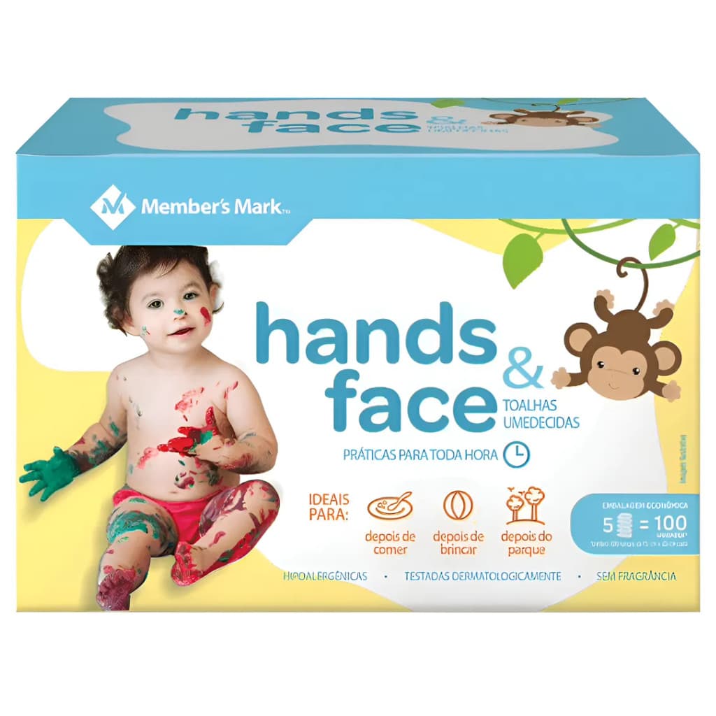 Lenços Umedecidos Mãos E Rosto Hipoalergênico Member's Mark