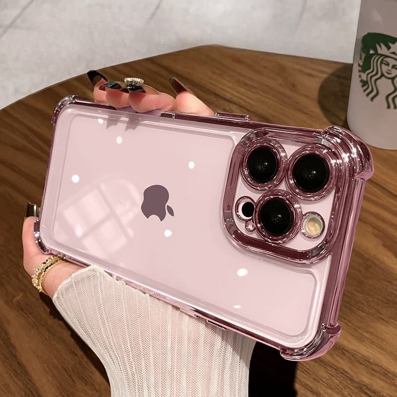 Capa Capinha Para iPhone 16 15 14 Plus 13 12 11 Pro Max Transparente 4 cantos com amortecimento de ar